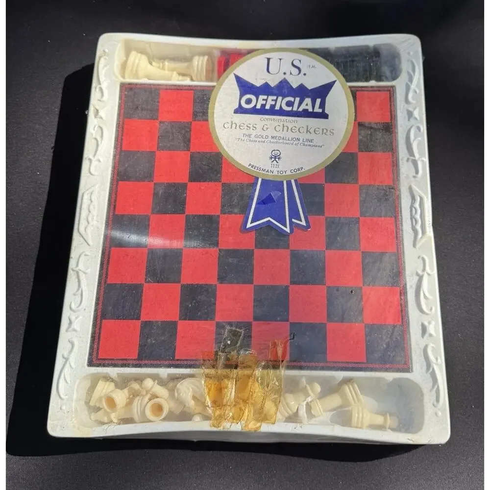 Vintage Pressman Toy Corp Checkers Chess Game New Sealed!
